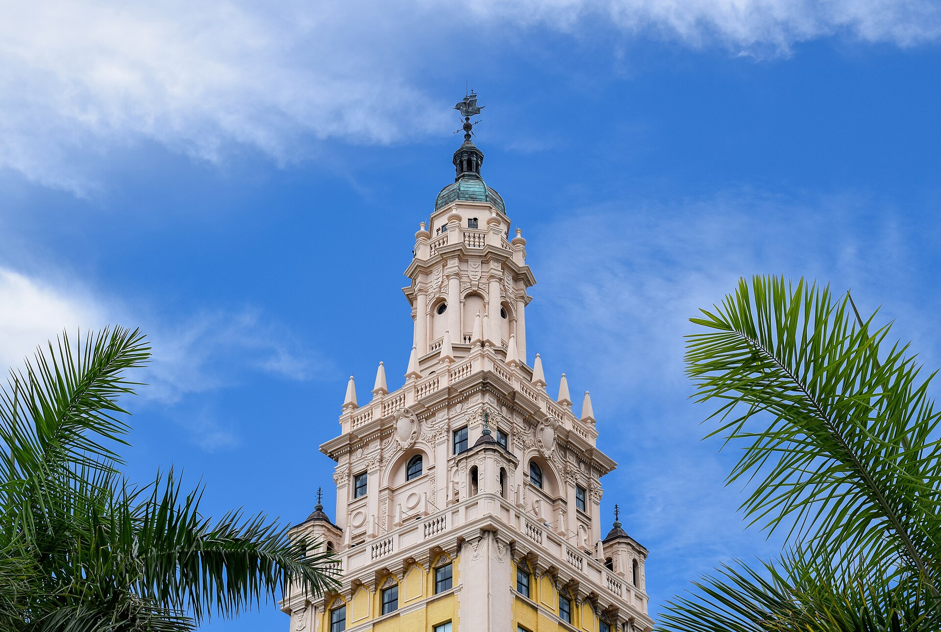 The top of the Freedom Tower in downtown Miami, where Cuban exiles were processed in the 1960s
