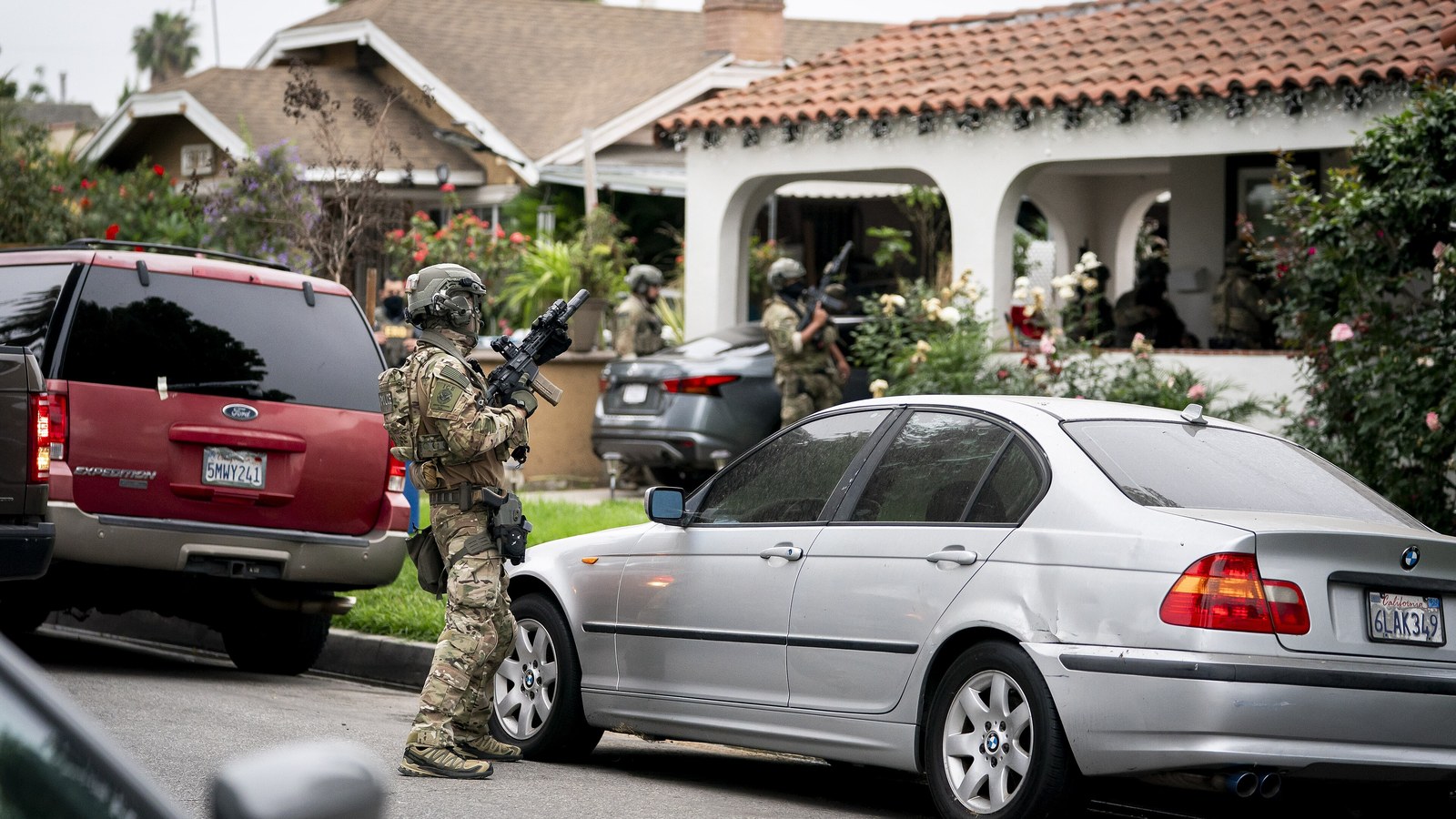 ICE Enforcement and Removal Operations officers during an operation in Los Angeles, June 2025